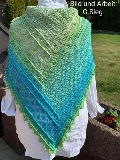 Häkelanleitung außergewöhnliches Tuch Torüggdenken Zurückdenken Dreiecktuch