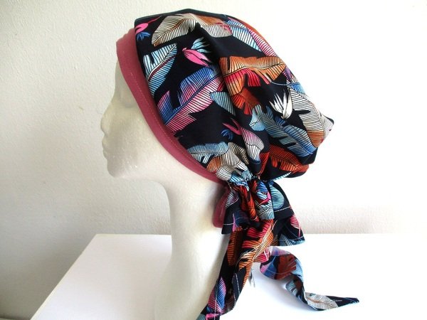 woman chemo headscarf PDF sewing pattern, 4 sizes