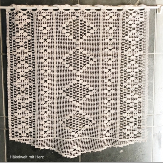 Häkelanleitung / Gardine "Zeitlos" / + Bonusgröße