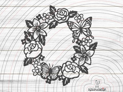 Blumenkranz Plotterdatei SVG DXF