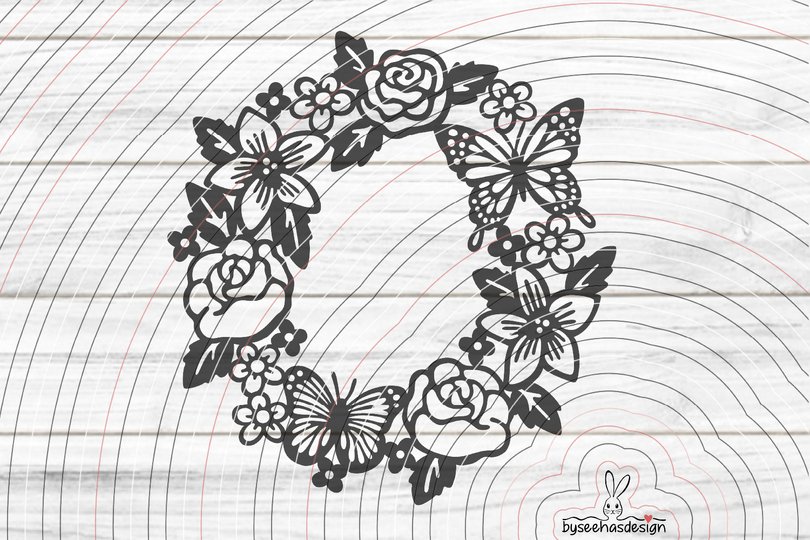 Blumenkranz Plotterdatei SVG DXF