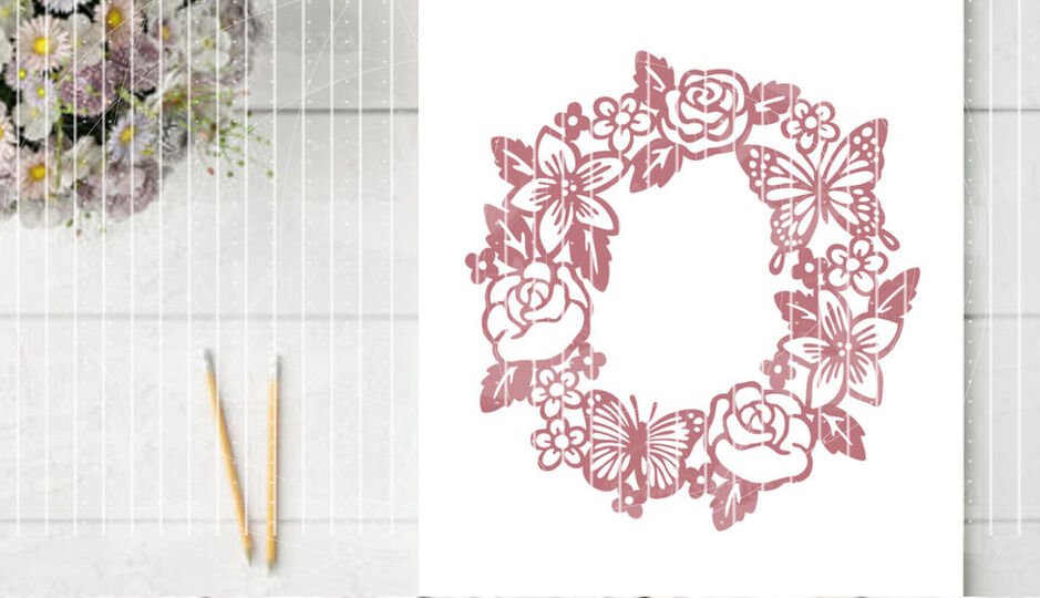 Blumenkranz Plotterdatei SVG DXF