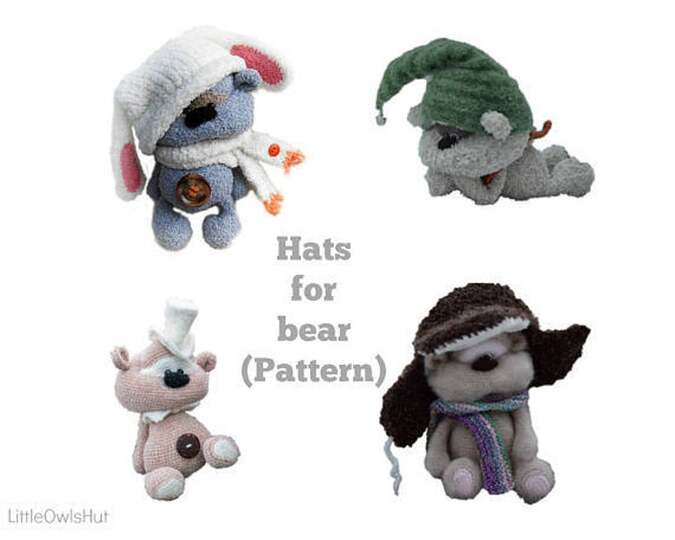 140NLY Brei en Haak Patroon - Mutsenvoor beer Cookie - Amigurumi soft toy PDF file by Pertseva  CP