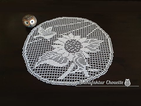 rundes Deckchen oder Fensterbild "Sonnenblume" - Sommerkollektion