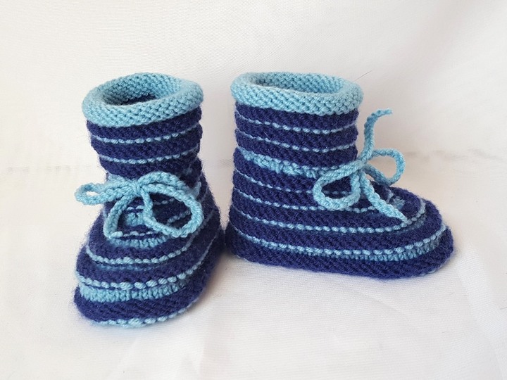Strickanleitung Baby-Schuhe, Booties Sohlenlänge ca. 9,5 - 10 cm #277