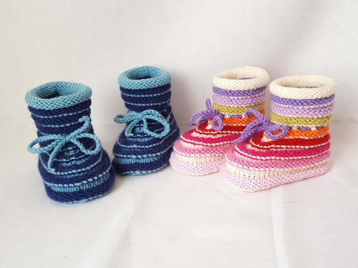Strickanleitung Baby-Schuhe, Booties Sohlenlänge ca. 9,5 - 10 cm #277