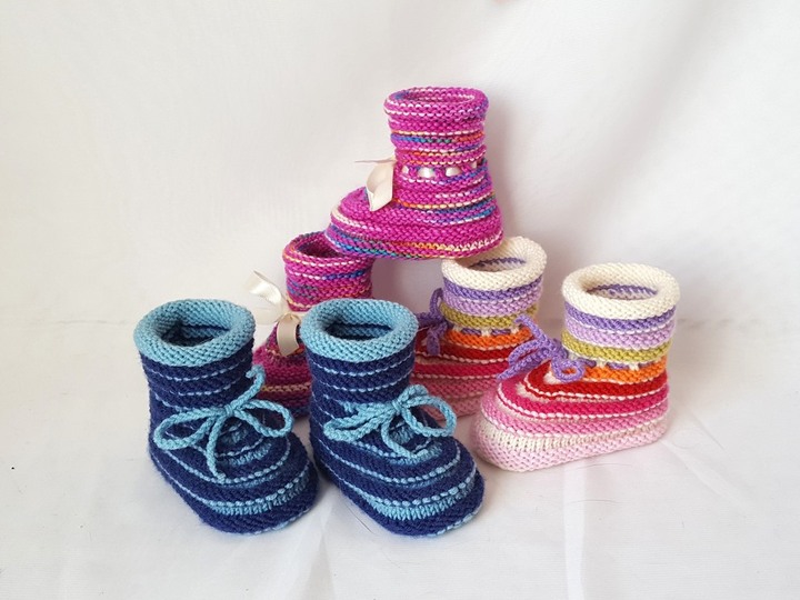 Strickanleitung Baby-Schuhe, Booties Sohlenlänge ca. 9,5 - 10 cm #277