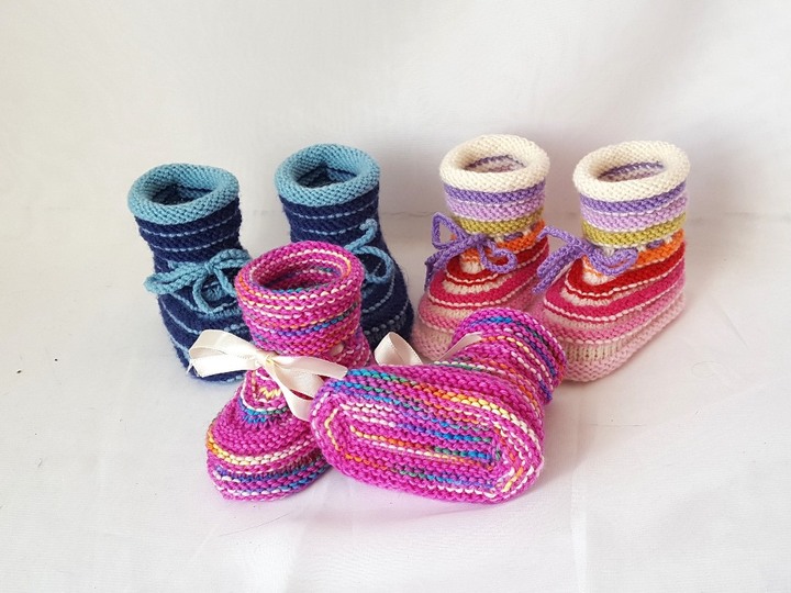 Strickanleitung Baby-Schuhe, Booties Sohlenlänge ca. 9,5 - 10 cm #277