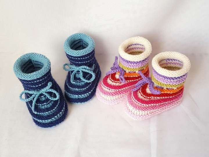 Strickanleitung Baby-Schuhe, Booties Sohlenlänge ca. 9,5 - 10 cm #277