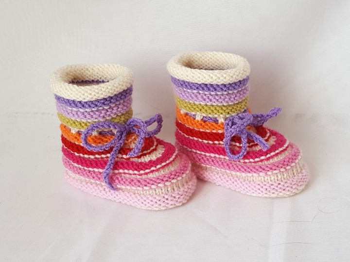 Strickanleitung Baby-Schuhe, Booties Sohlenlänge ca. 9,5 - 10 cm #277