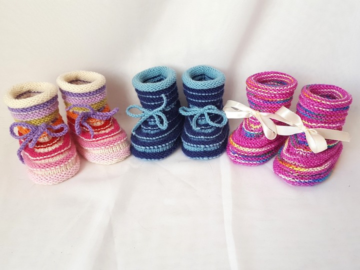 Strickanleitung Baby-Schuhe, Booties Sohlenlänge ca. 9,5 - 10 cm #277