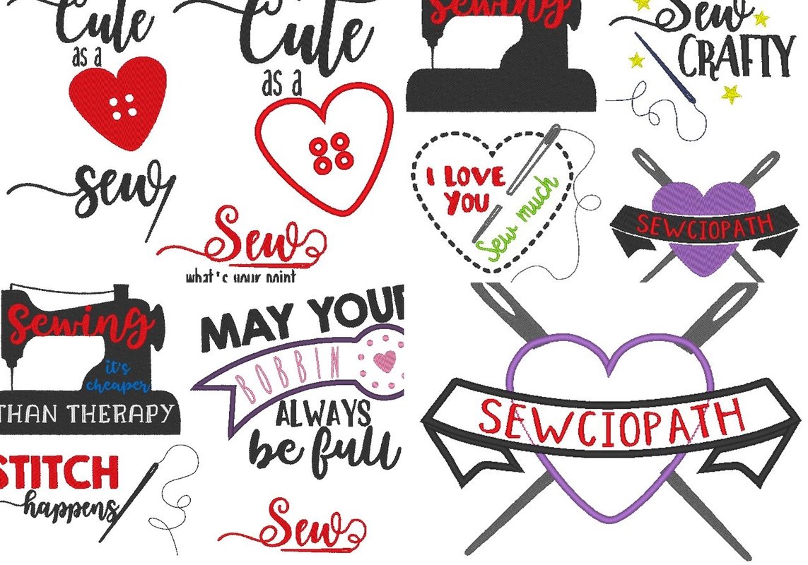 Stickdatei Nähen Sew lustige Sprüche