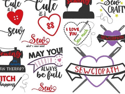 Stickdatei Nähen Sew lustige Sprüche