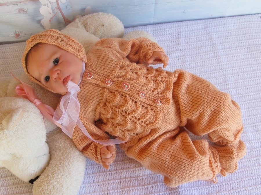 Strickanleitung Modell ROSALIE 4-teilig Gr. 50 für Reborns und Babys - Bild 8