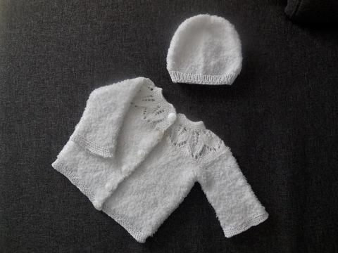 Edles kuscheliges Babyset nicht nur zur Taufe - Strickanleitung Gr. 62