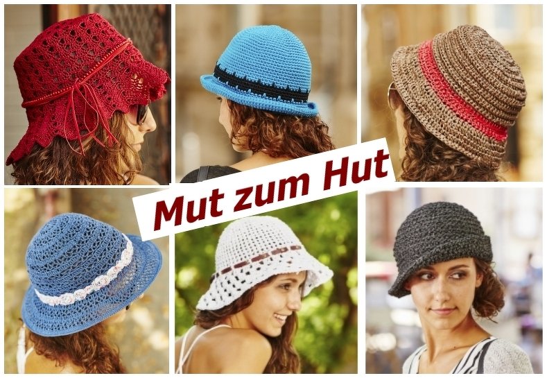 Hüte häkeln - 16 verschiedene Designs