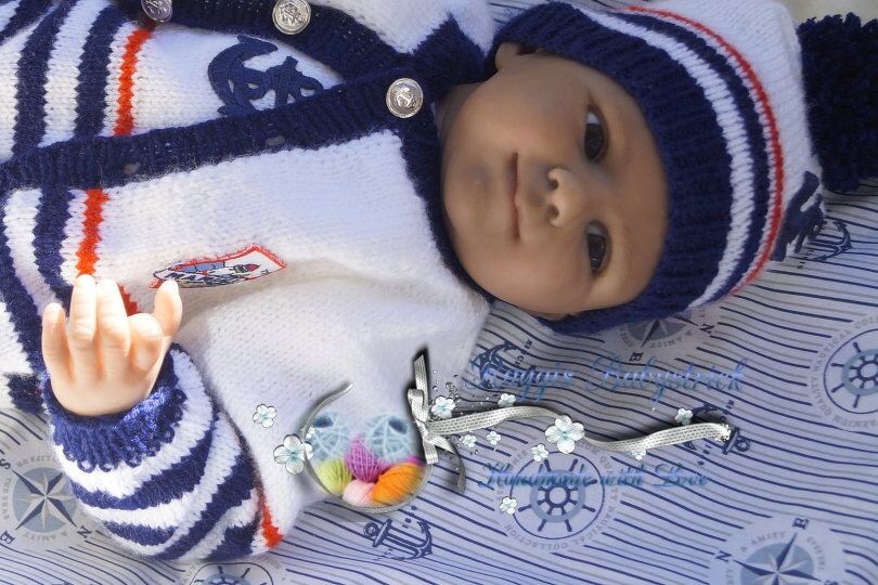 Strickanleitung für Baby's u. Reborns 4-teilig Modell Milo Gr. 50