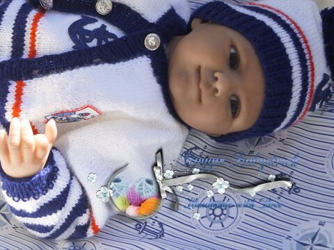 Strickanleitung für Baby's u. Reborns 4-teilig Modell Milo Gr. 50