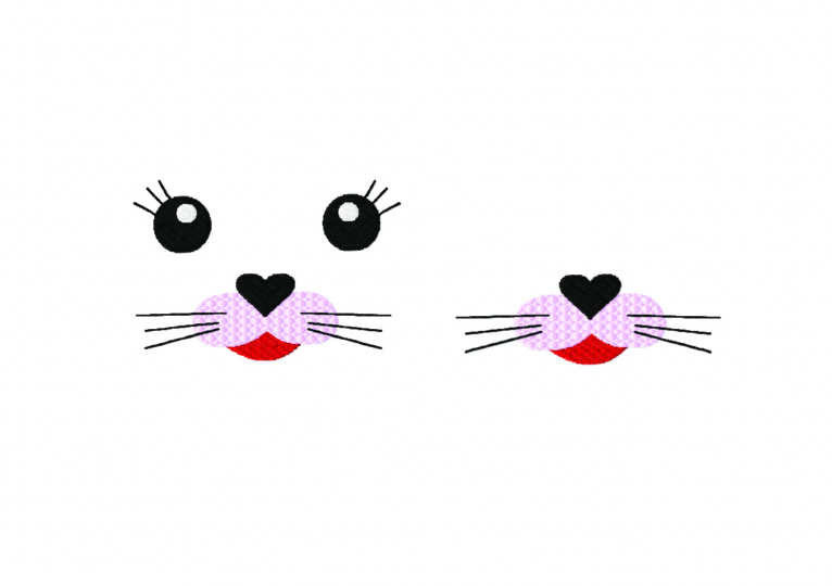 Stickdatei Gesicht Robbe - zwei Varianten, drei Größen, Rahmen ab 10 cm x 10 cm