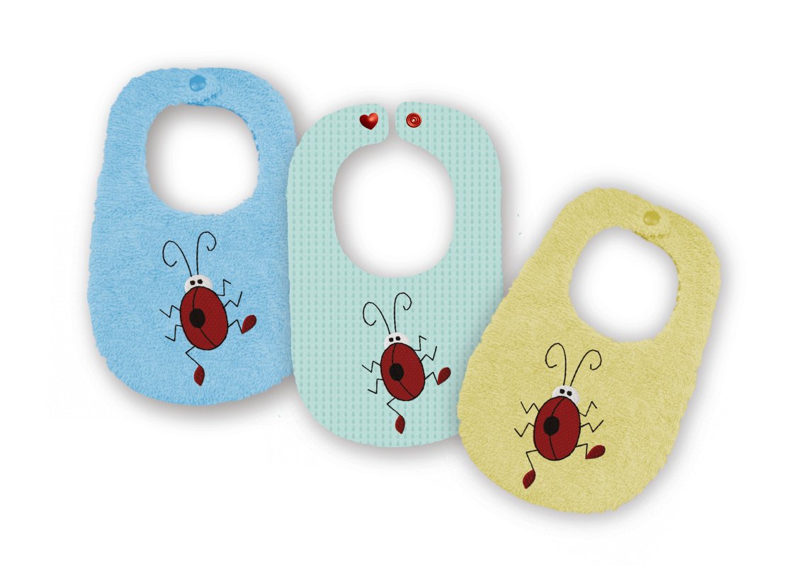 Stickdatei Lätzchen Marienkäfer Applikation ITH ab 16x26 - Bild 2