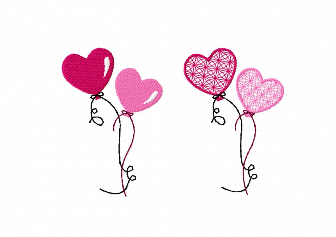 Stickdatei Herz Luftballon - zwei Varianten, Rahmen ab 10 cm x 10 cm