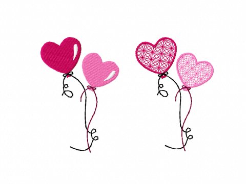 Stickdatei Herz Luftballon - zwei Varianten, Rahmen ab 10 cm x 10 cm