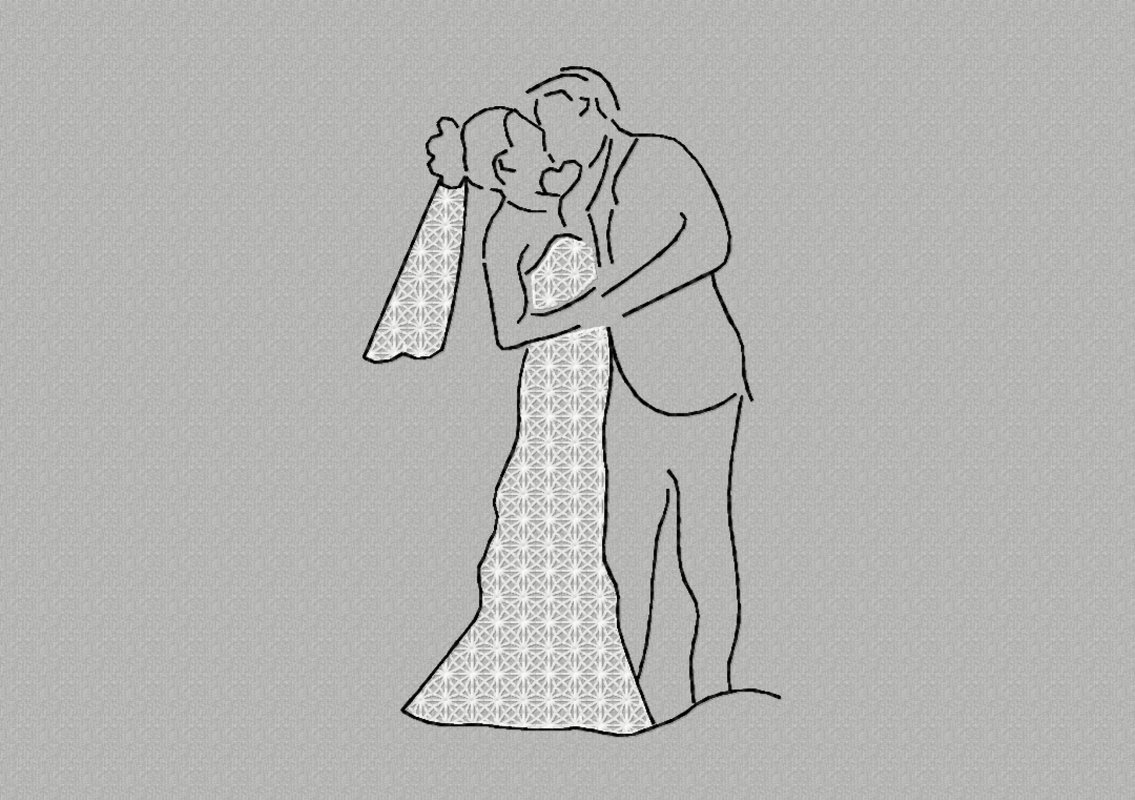 Stickdatei Brautpaar Rahmen 13x18