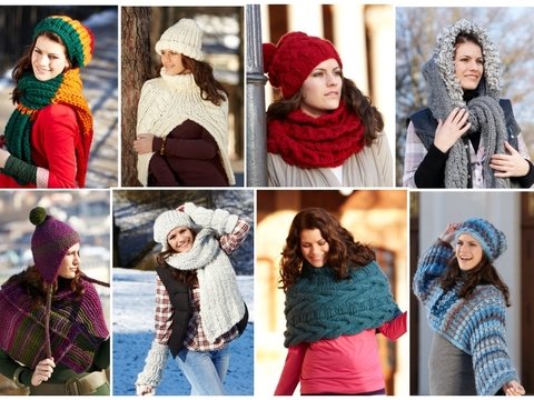 25 Accessoires gestrickt - Mützen, Schals, Ponchos, Armstulpen, Loops, Scoodies,