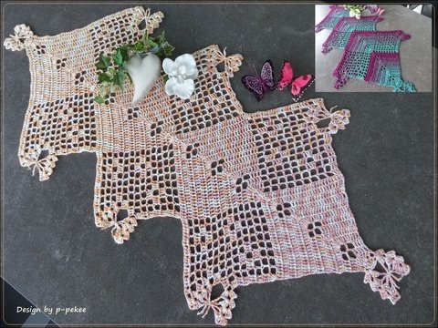 Tafelini Butterfly Häkelanleitung für einen Tischläufer oder Tischdecke