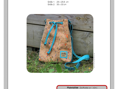 Nähanleitung und Schnittmuster Tasche / Beuteltasche