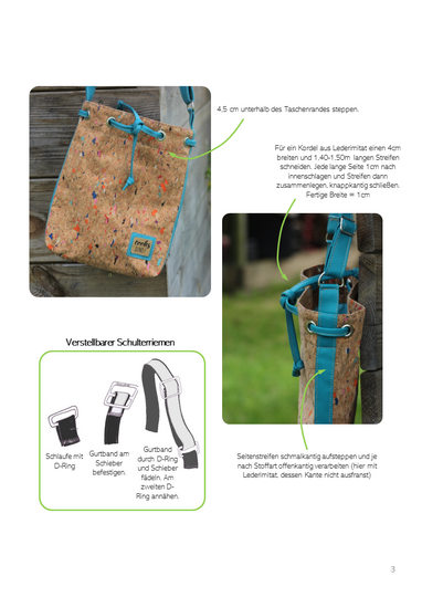 Nähanleitung und Schnittmuster Tasche / Beuteltasche