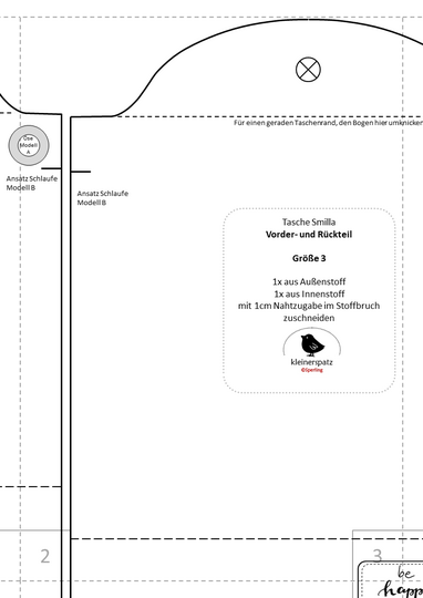 Nähanleitung und Schnittmuster Tasche Smilla