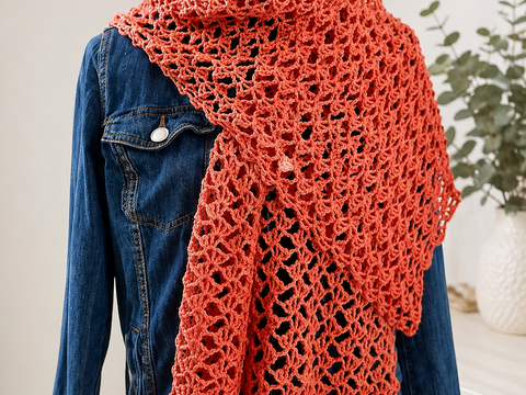 Häkelanleitung für schöne "Hauchzart" Stola, Schal