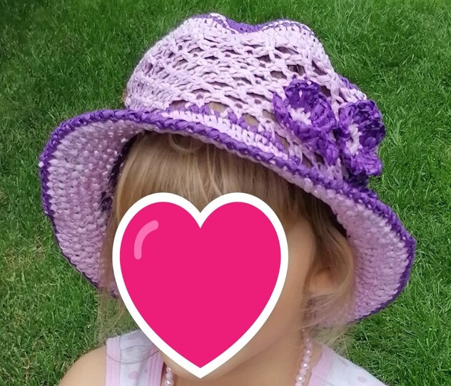 Gehäkelter Kinder-Sommerhut Lea – atmungsaktiver Hut aus Papiergarn