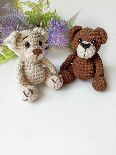 Crochet bear pattern, Amigurumi mini teddy bear pattern