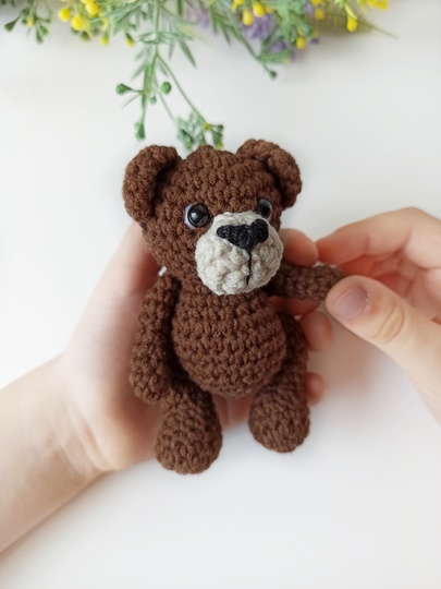 Crochet bear pattern, Amigurumi mini teddy bear pattern