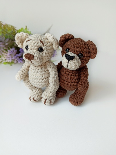 Crochet bear pattern, Amigurumi mini teddy bear pattern