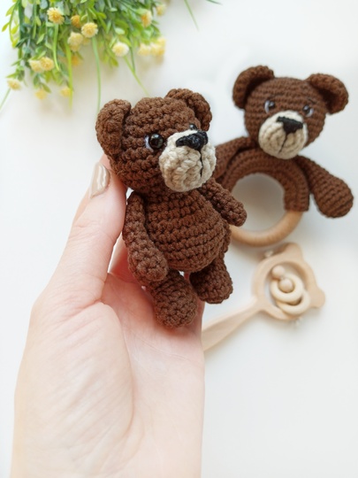 Crochet bear pattern, Amigurumi mini teddy bear pattern