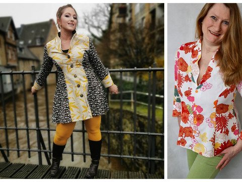 Sayuri longbluse mit Wienernähten tailliert von 34 - 54