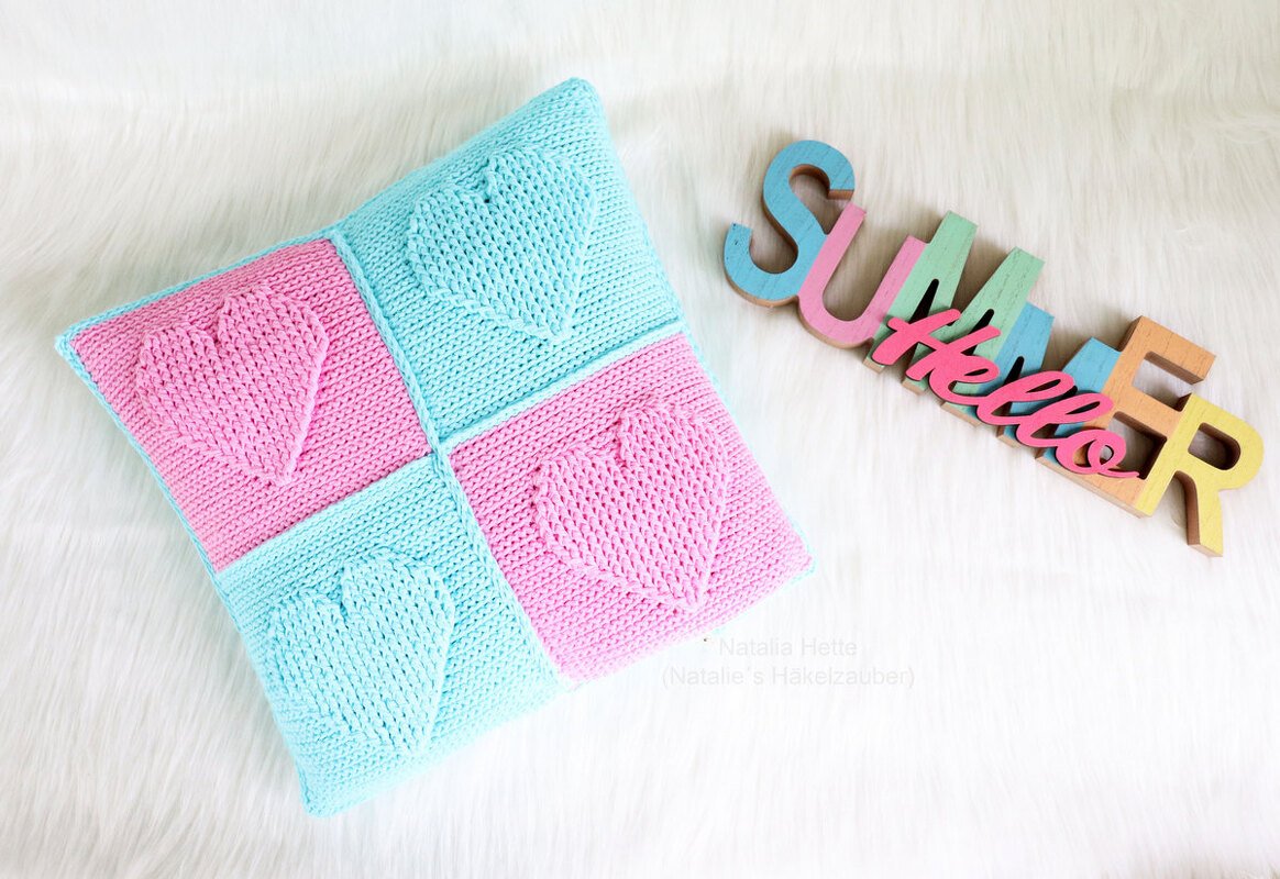 Zwei Kissen (Kissenbezüge) "Mit Herzen" (Gr. 40 x 40 cm) - Bild 4