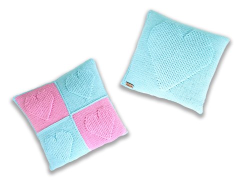 Zwei Kissen (Kissenbezüge) "Mit Herzen" (Gr. 40 x 40 cm)