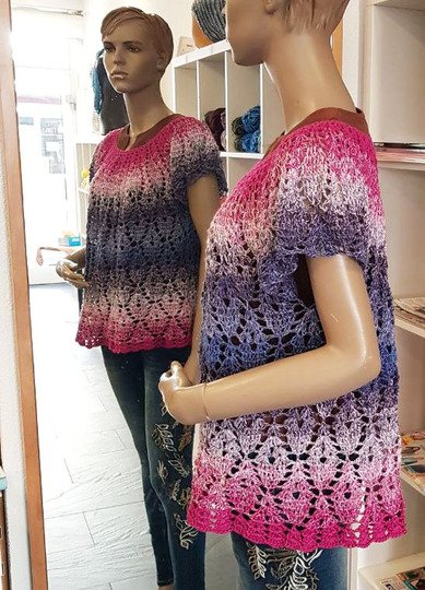 Häkelanleitung Shirt, Tunika Kleid Olivia Größe 32 bis 56