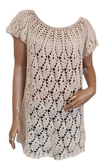 Häkelanleitung Shirt, Tunika Kleid Olivia Größe 32 bis 56