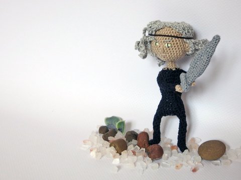 Tiny soldier crochet man