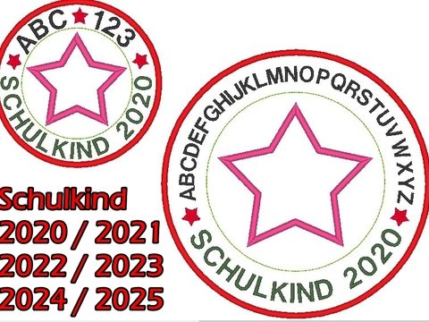 Stickdatei Schulkind 2020 2021 2022 2023 2024 2025