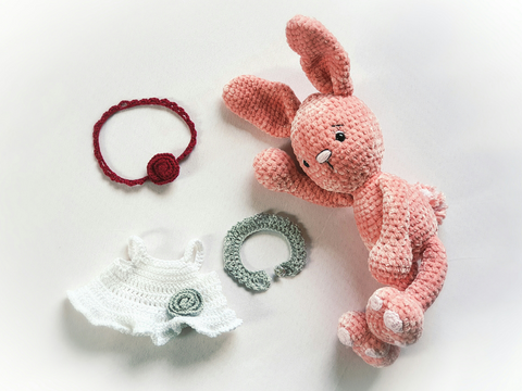 Häkelanleitung Hase Lulu Langohr mit Kleidung