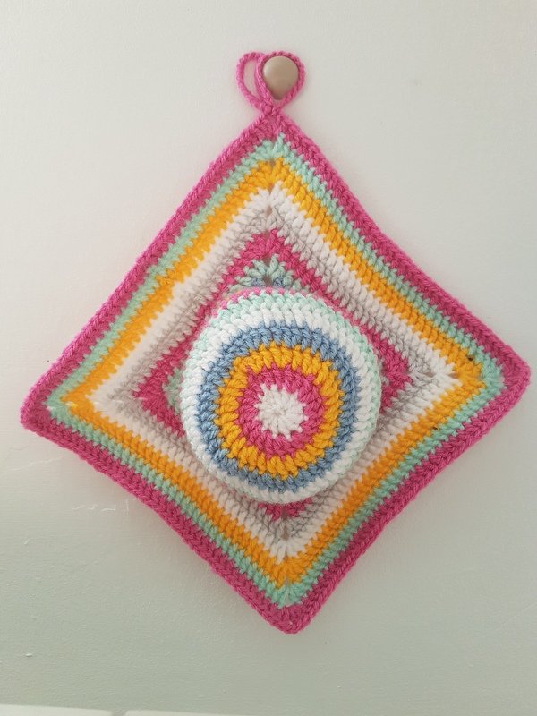 Häkelanleitung für Topflappen Korkki