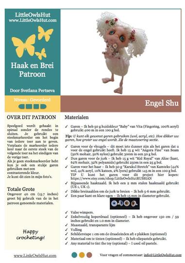148NLY Haak patroon - Engel Shu - Amigurumi Pop zacht speelgoed PDF file by Pertseva CP