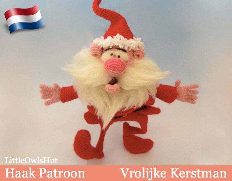 057NLY Vrolijke Kerstman - Amigurumi Haakpatroon - PDF by Bakaeva CP