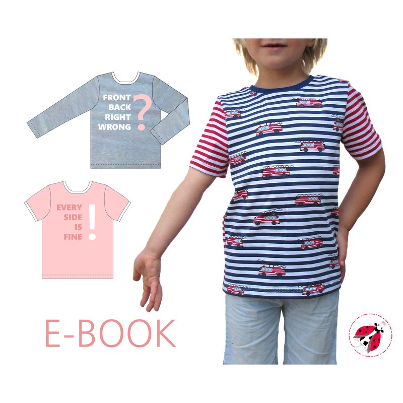 Wende-Shirt "Turnado" Gr. 92-164   Schnitt A4 &amp; Beamerdatei